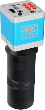 4K UHD HDMI Microscope Camera, 41MP CMOS Sensor, Premium Material, 150X C Mount Lens, Wide Application for Microelectronics, Jewelry US Plug