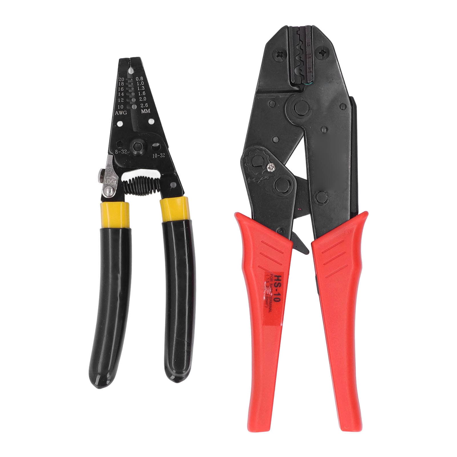 FTVOGUE Kit di Strumenti per Crimpare Cavi a Cricchetto, Kit di Pinze per Connettori Terminali in Acciaio Inossidabile con Gamma di Crimpatura da 1,5 a 6 Mm2, 4 Ganasce Intercambiabili e Spelafili