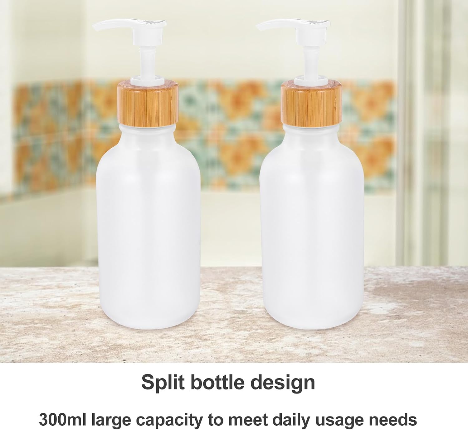 2pcs 300ml PET Plastic Pump Bottles for Shampoo and Lotion image 3