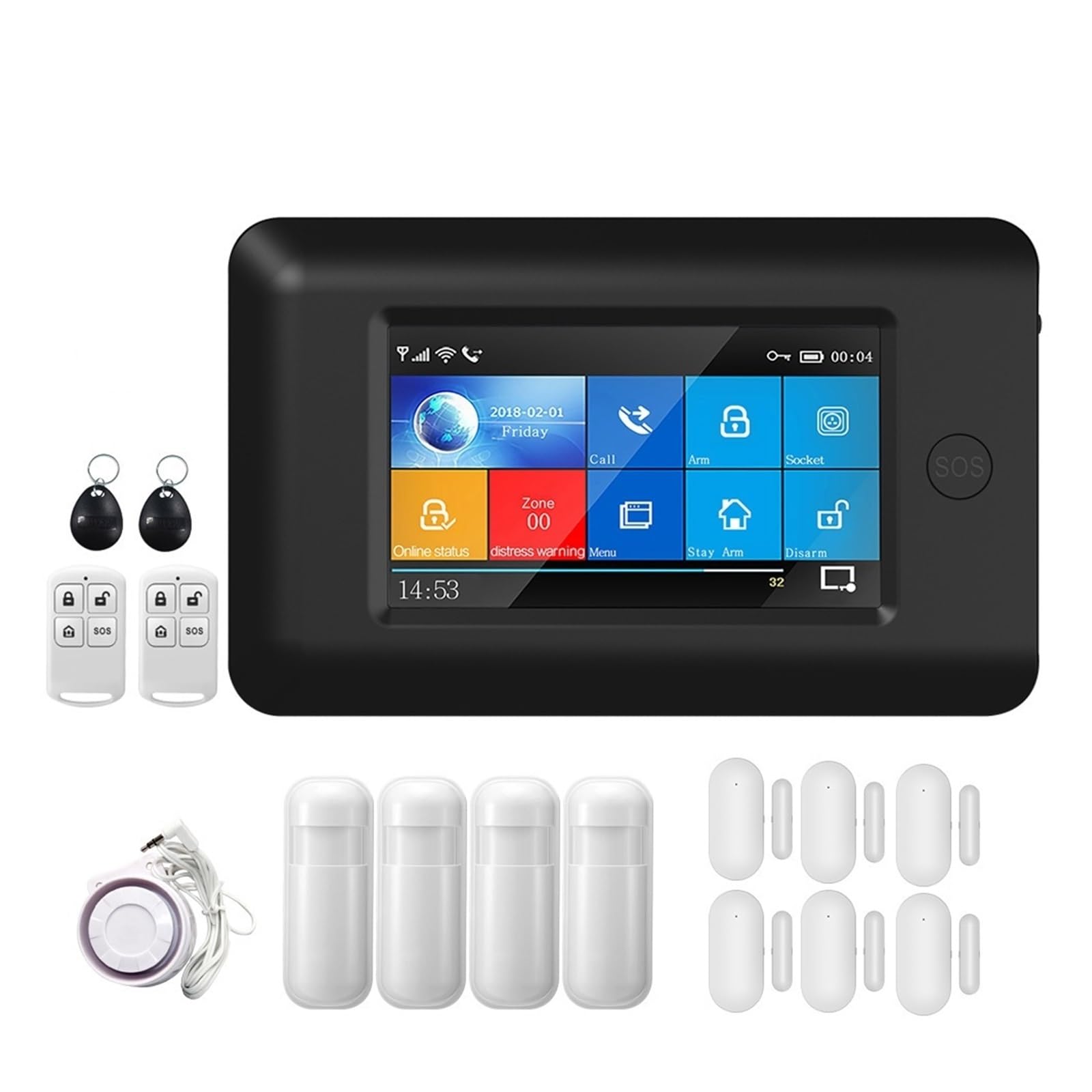 Sistema de Alarma, De Alarma Casero Inalámbrico con El Equipo del Ladrón Antirrobo Sensor Movimiento(Set-F1)
