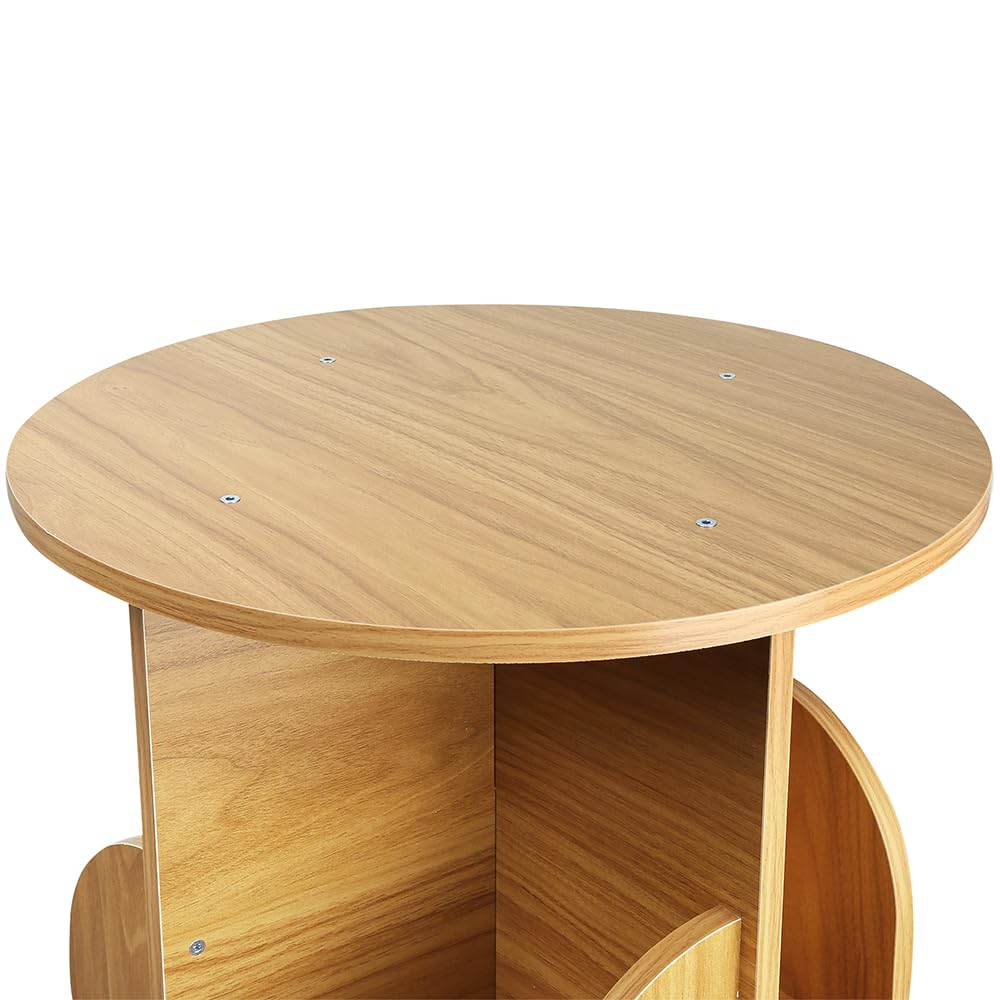 LANTUS - Librería infantil de 98 cm, estantería de 3 niveles, giratoria a 360°, para habitación infantil, sala de juegos, 40 x 40 x 97 cm (color madera original)