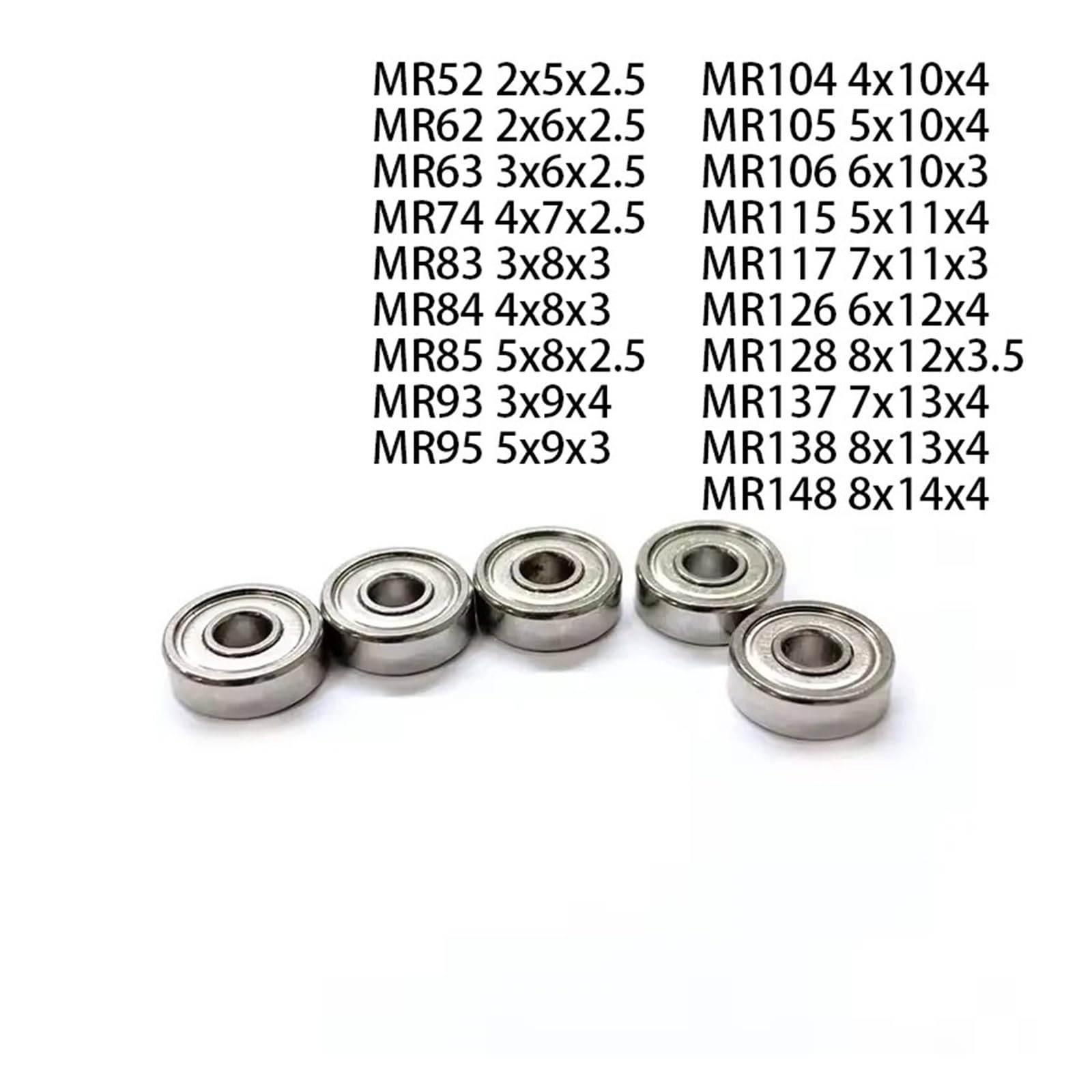 10 Rodamientos De Acero Inoxidable SMR52 - SMR148.(SMR138ZZ 8x13x4mm)
