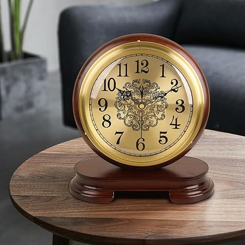 Miniatura 6 de Table Clock Chinese Style Metal Clock Table Clock Living Room Table Clock Retro American Style Bedside Table Ornaments Desk Clock