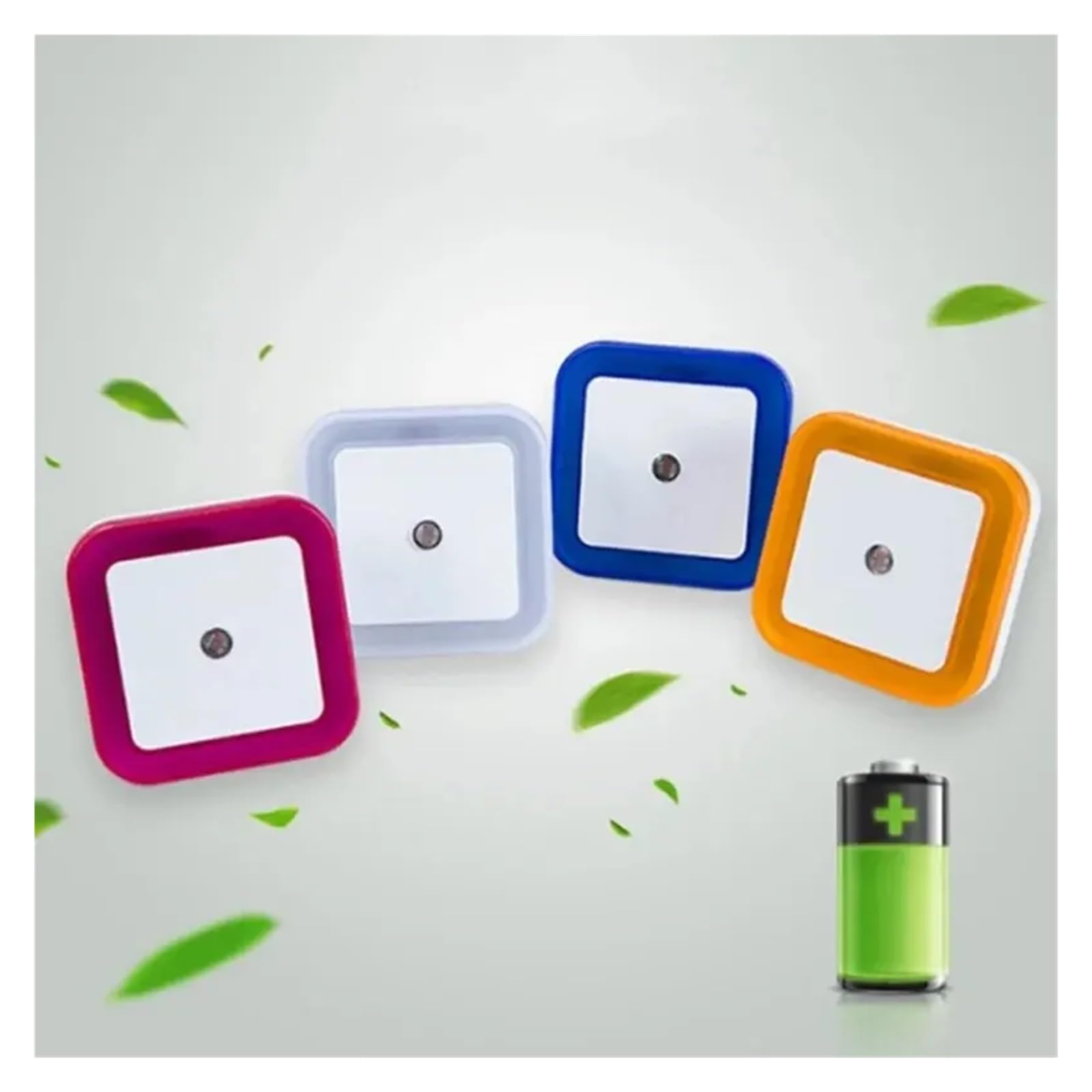 Sensor de luz LED nocturna con enchufe europeo, Mini luces nocturnas cuadradas for bebés, niños, sala de estar, dormitorio, lámpara de iluminación del pasillo