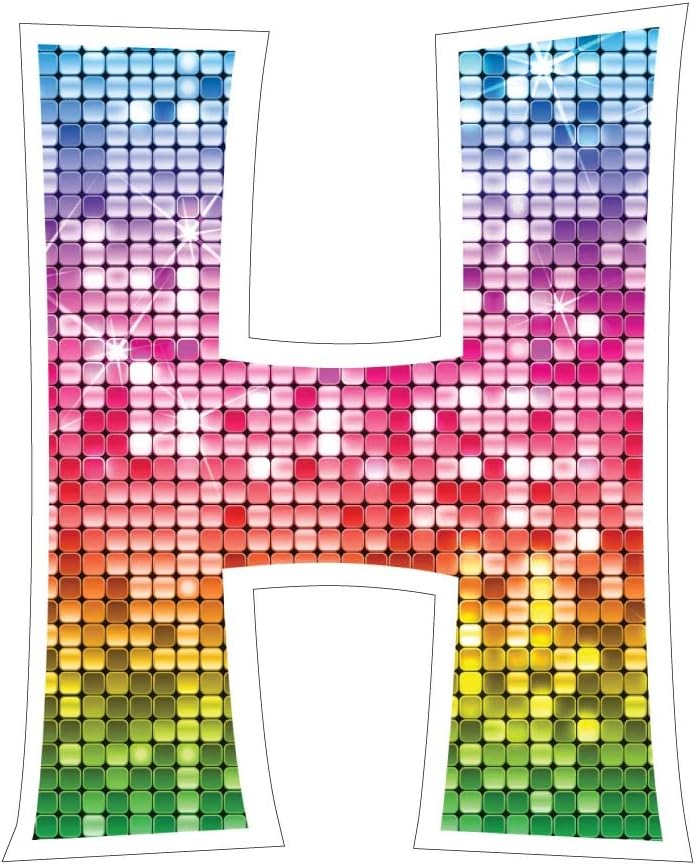 Happy Birthday Letters Yard Card, 18 Inches High, 13 Pieces with Stakes, Waterproof Corrugated Plastic, Yard Decorations (18-Inches High, Rainbow Disco)