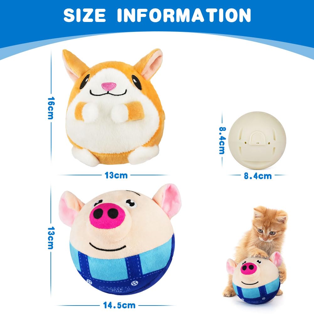 Adiwo Active Moving Pet Plush Toy, Talking Moving, Rechargeable Dog Cat Interactive Toys - Image 2