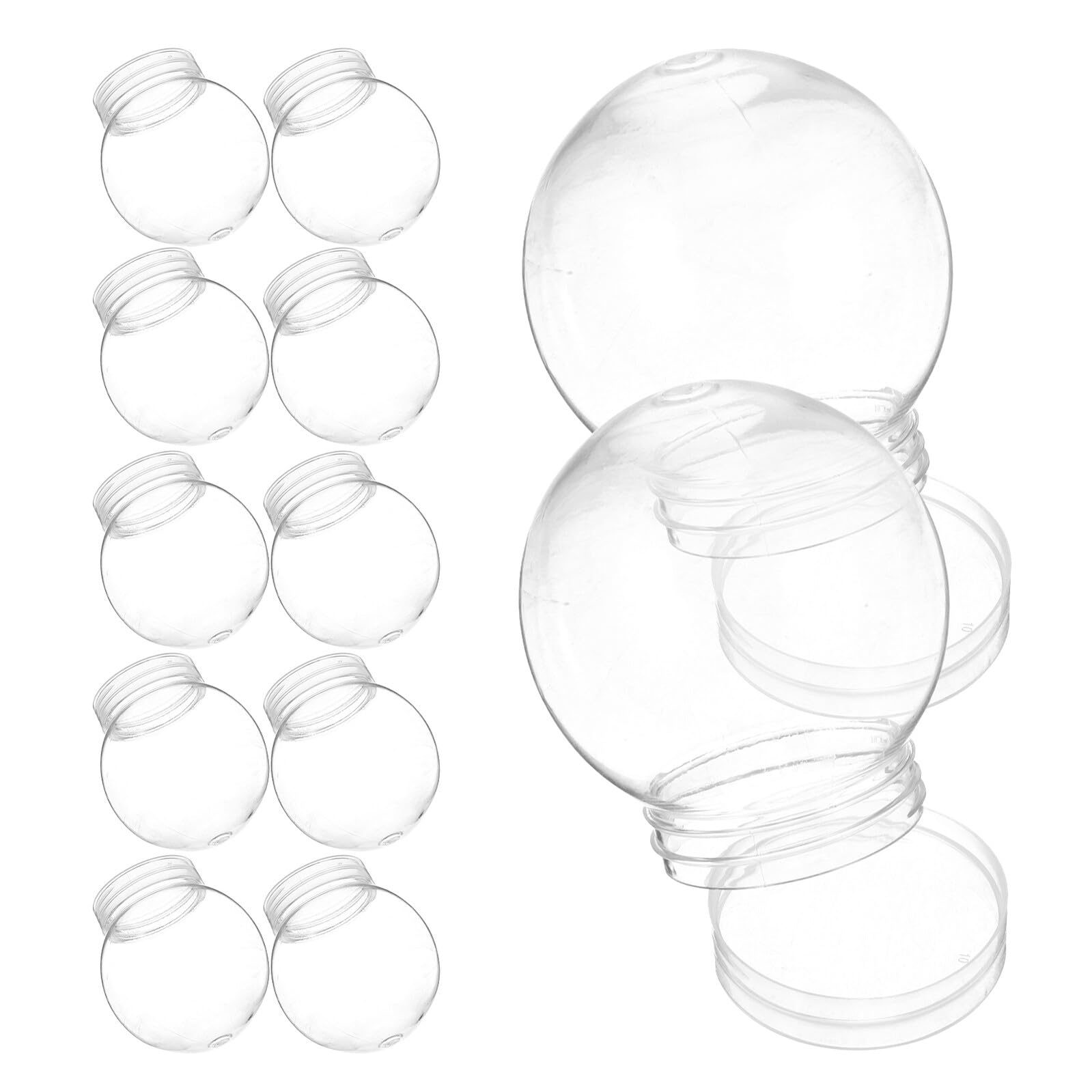 20piezas Bola de Nieve DIY Transparente de Globos de Agua de Plástico con Tapa de Rosca para Decoración de Fiesta de Navidad Manualidades para Adultos y Vacaciones de Invierno