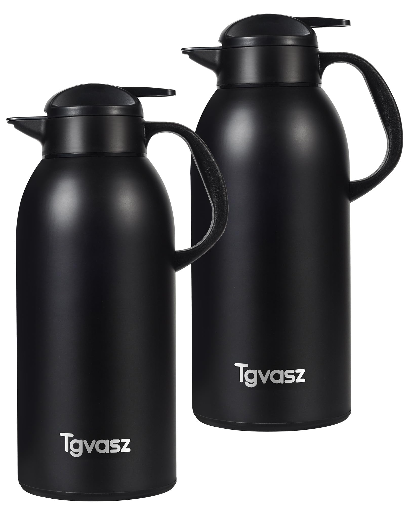 2 jarras térmicas de café de 3 l, hasta 24 horas de calor, aisladas de acero inoxidable para líquidos calientes, jarras de café para mantener el café caliente para fiestas, jarra de té grande (negro +