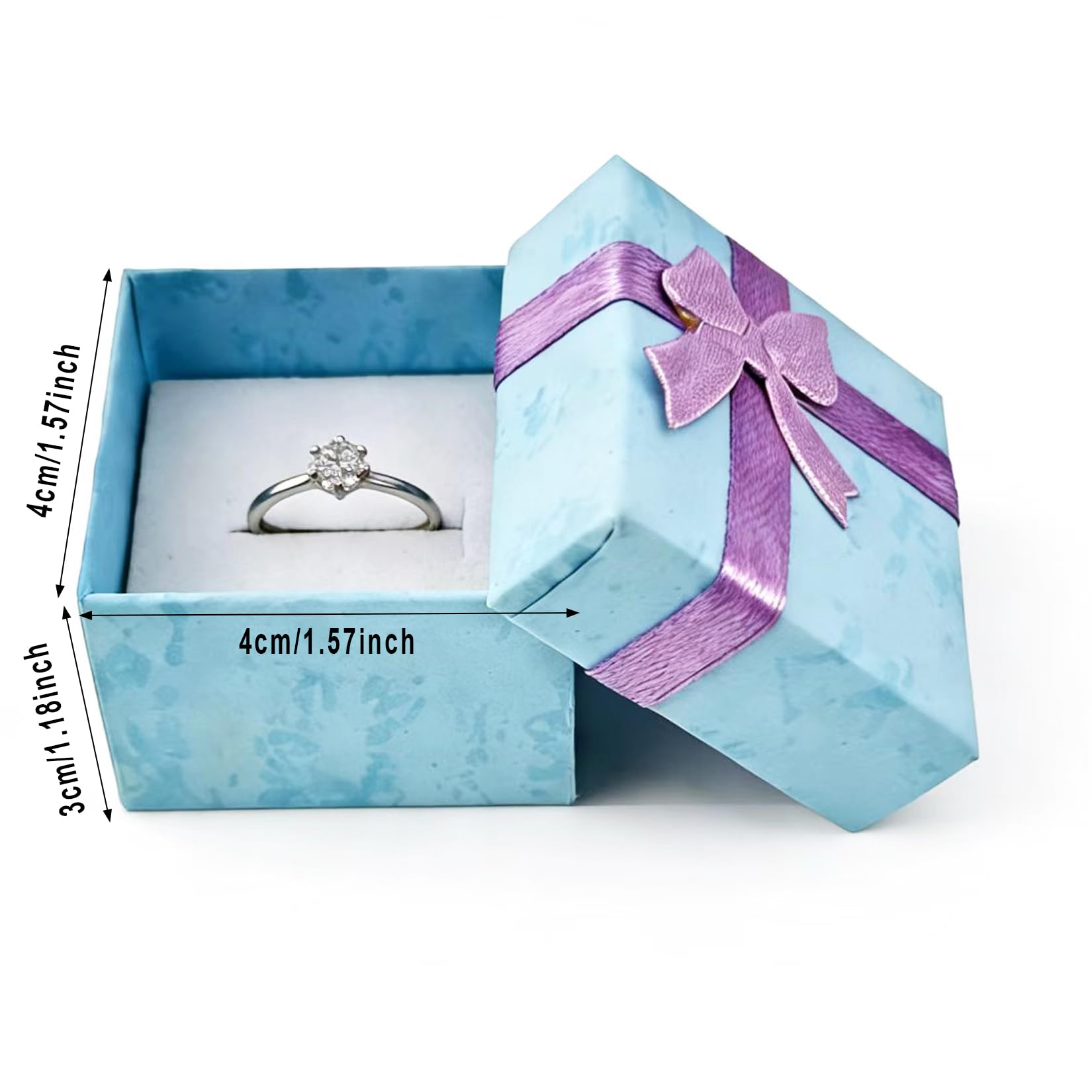 Markeny 32 Pcs Gift Box Set Ring for Ring and Earring Jewelry Anniversaries, Weddings, Birthdays, 4Color