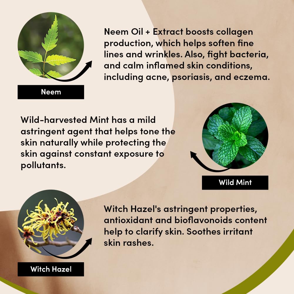 Urban Veda Purifying Face Wash | Clarifying & Detoxifying| Simple FaceWash for Pimple and Acne Prone Skin |Cooling & Refreshing Face Wash for Men & Women | For Oily and Combination Skin| 5.1 Fl Oz