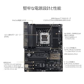 3*6様 動作未確認ASUS ProArt B650-Creator AMD マ Amazon | ASUS ProArt B650-Creator AMD Ryzen 7000 シリーズ