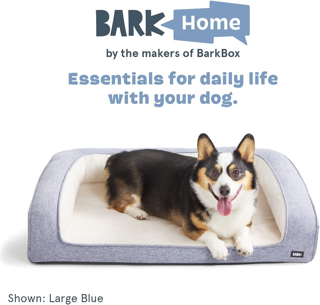 Barkbox Memory Foam Dog Bed - High Density Foam Base for Orthopedic Joint Relief - Crate Lounger, Dog Couch or Sofa Pet Bed - Machine Washable Cover Water-Resistant Lining - Toy Included - XL - Navy