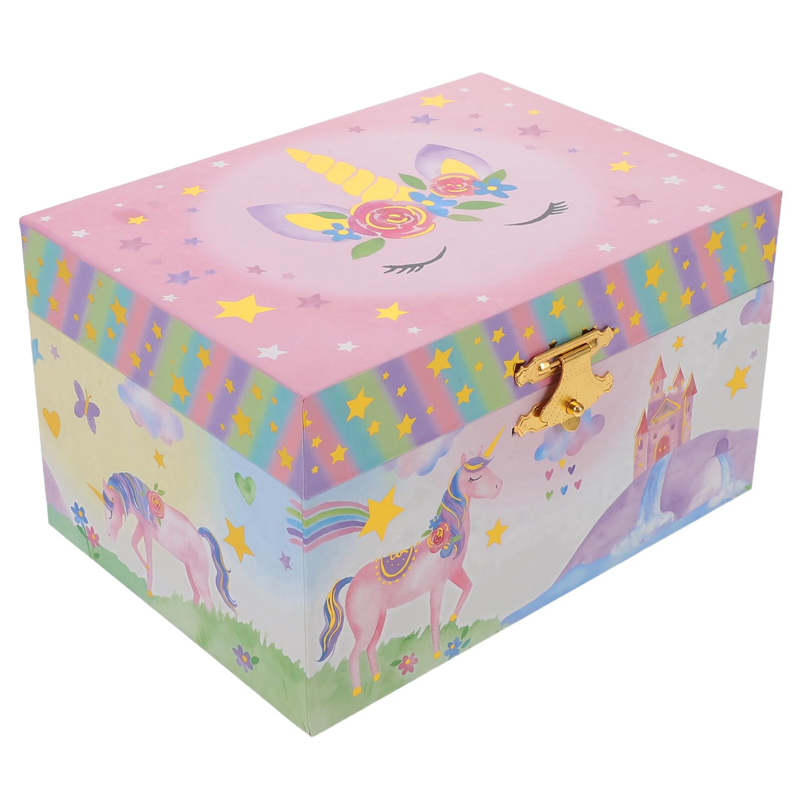 GALPADA Joyero Musical Infantil Unicornio con Compartimentos Múltiples Caja de Música Decorativa para Niñas Cofre Pequeño para Joyas y Recuerdos Obsequio Cumpleaños para Habitación