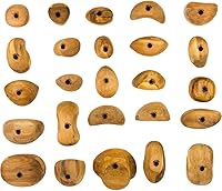 Metolius Wood Grips 25-Pack - Skin-Friendly Alder Climbing Holds for Intense Home Wall Training
