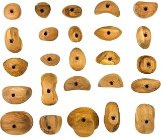 Metolius Wood Grips 25-Pack - Skin-Friendly Alder Climbing Holds for Intense Home Wall Training