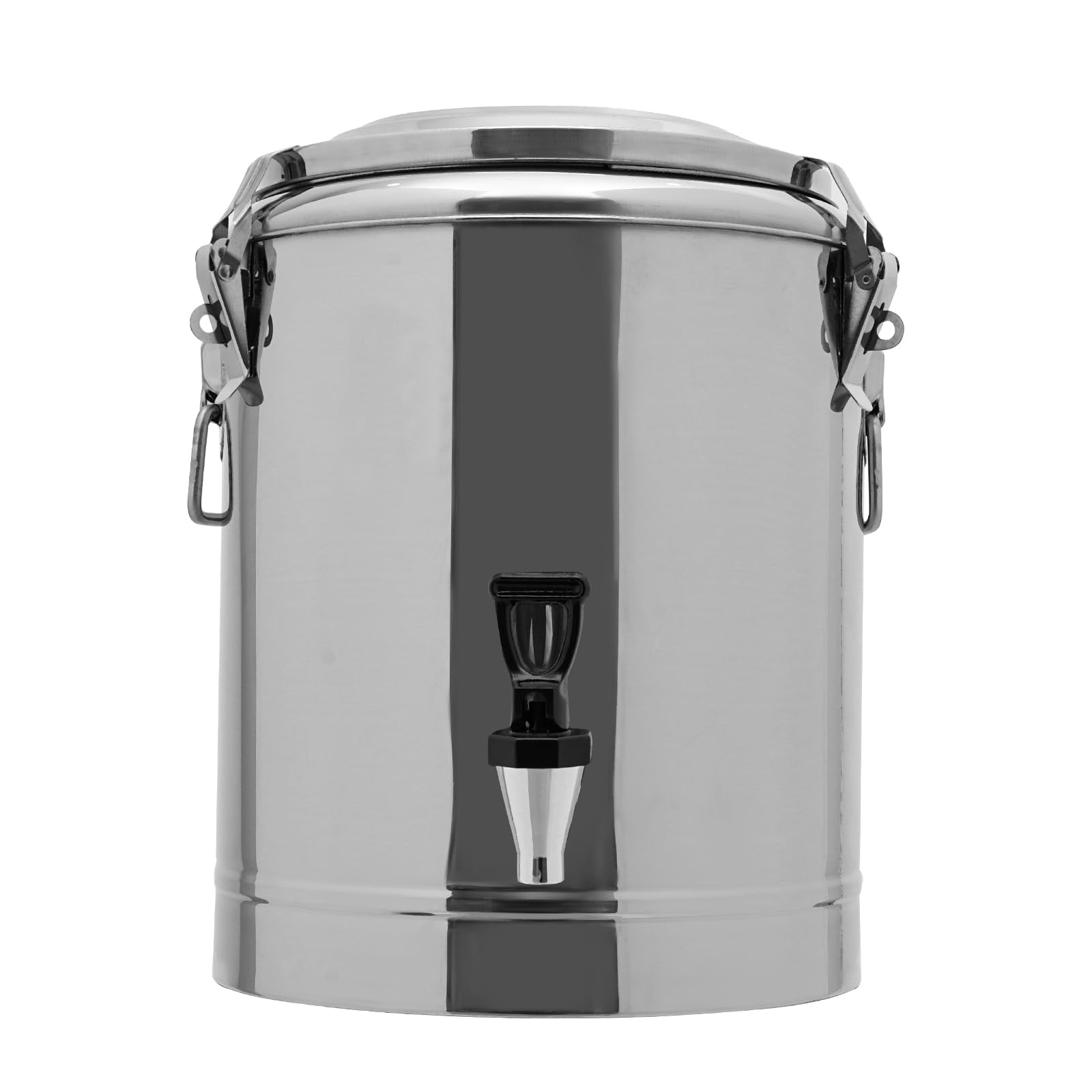 Contenitore termico in acciaio inox, 14 l, per il trasporto, professionale, per gastronomia, con manici per il trasporto, per cibi e bevande, tè freddo, latte, caffè