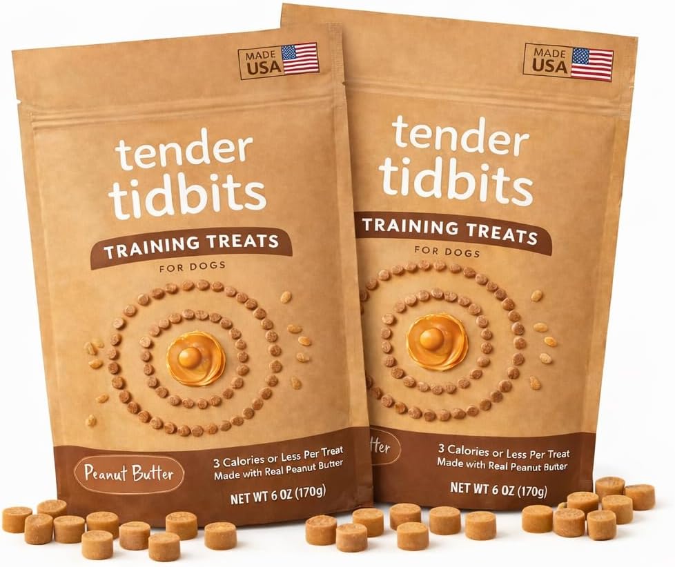 Soft Dog Training Treats, Beef – 12oz, Grain Free Tender Tidbits for Puppy & Adult, Low Calorie Under 3 Cal, Made in USA, Healthy Natural Soft & Chewy Small Dog Treats, All Breeds (Packaging May Vary)