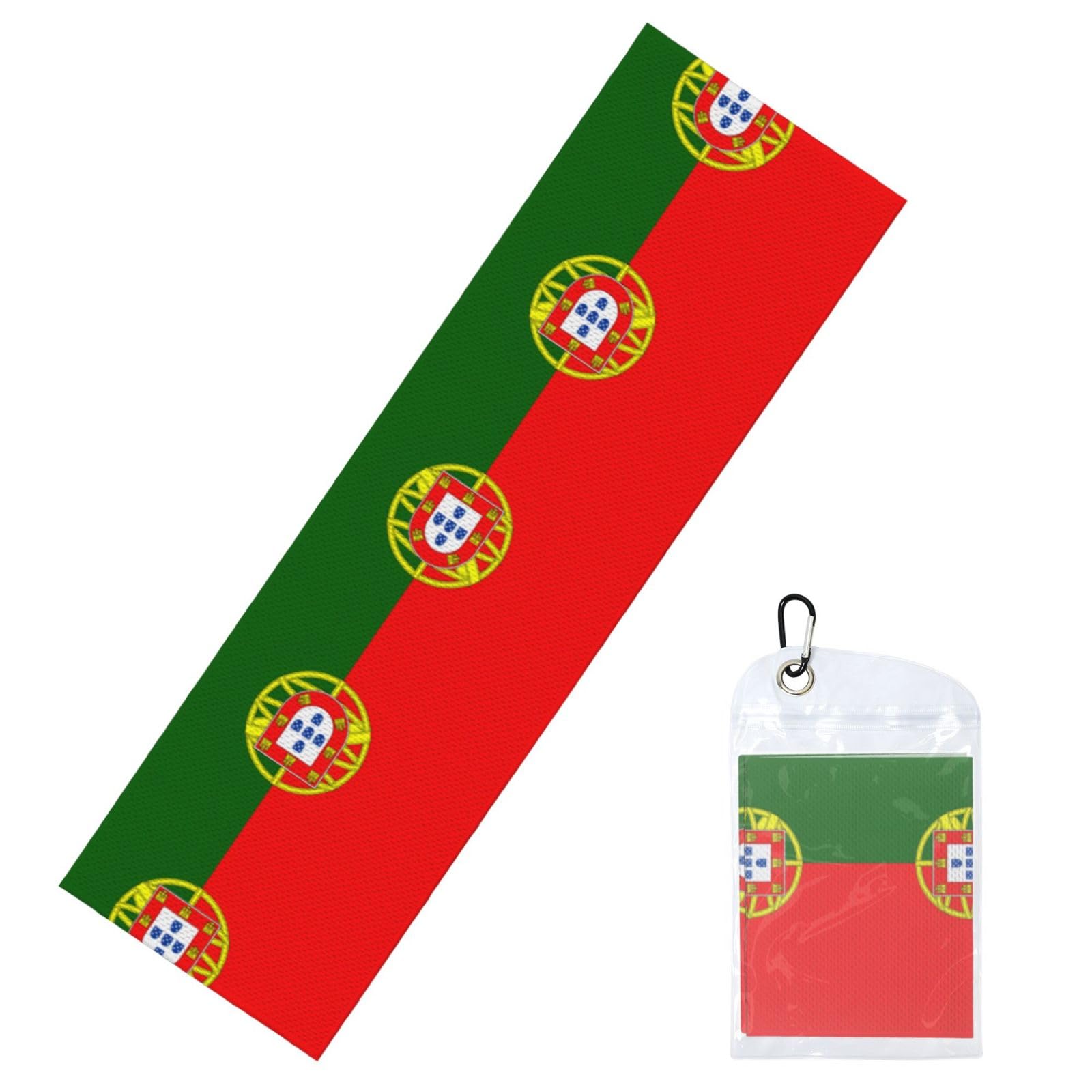 HGIUYDRD Portuguese flag Print Cooling Sports Towel with PVC Carry Bag for Gym, Beach, Golf and World Cup Events