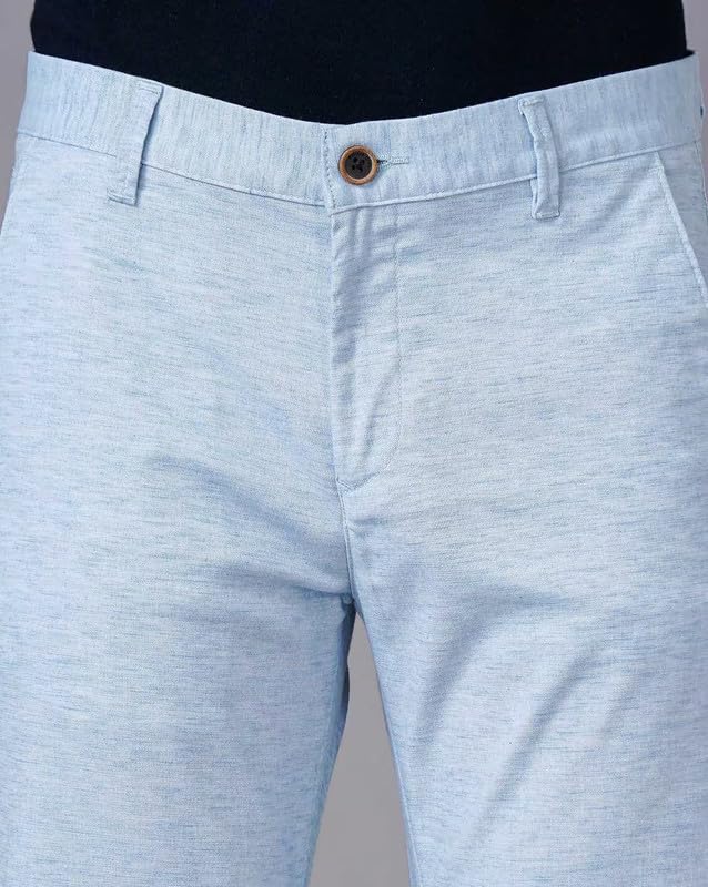 Image of British Club 100% Cotton Slim Fit Flat-Front Trousers for Men | Tailored Design for a Clean Look | Versatile for Office & Casual Wear | Lightweight Breathable Fabric | Black