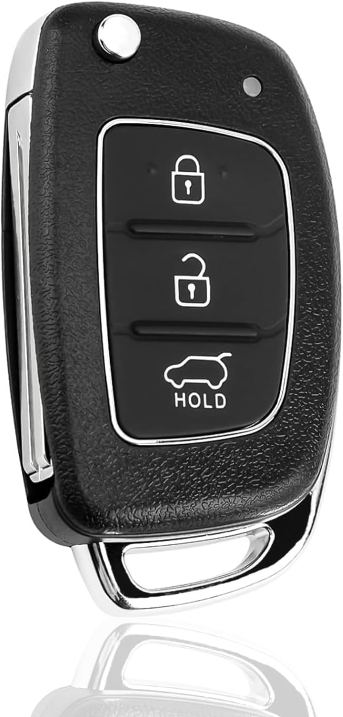 3 Button Car Key Shell Compatible with Hyundai i20 i30 i10 ix20 ix30 ix35 Remote Control Replacement Shell with Space for Transponder Chip and Uncut Blade