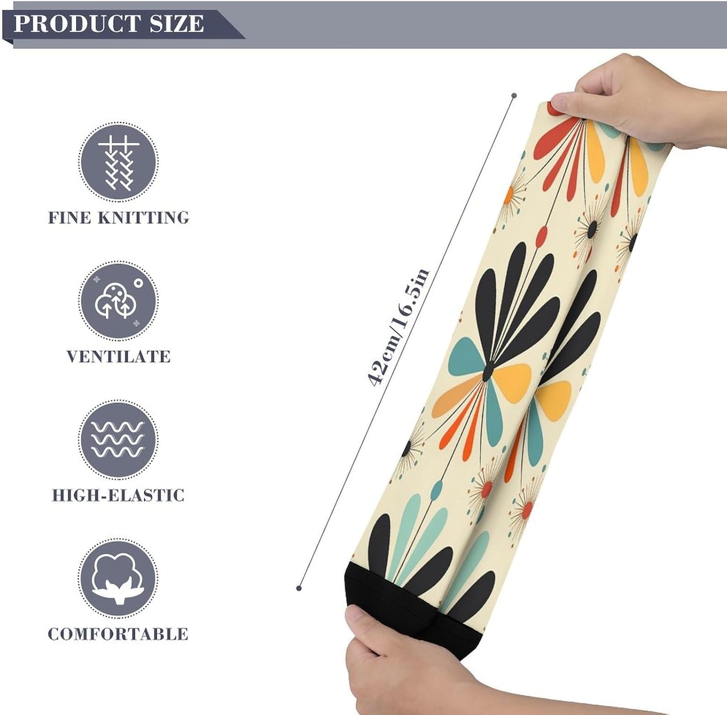 Retro Modern Socks Hiking Boot Socks Casual Knee High Sock Cozy Outdoor Sport Socks for Women Men