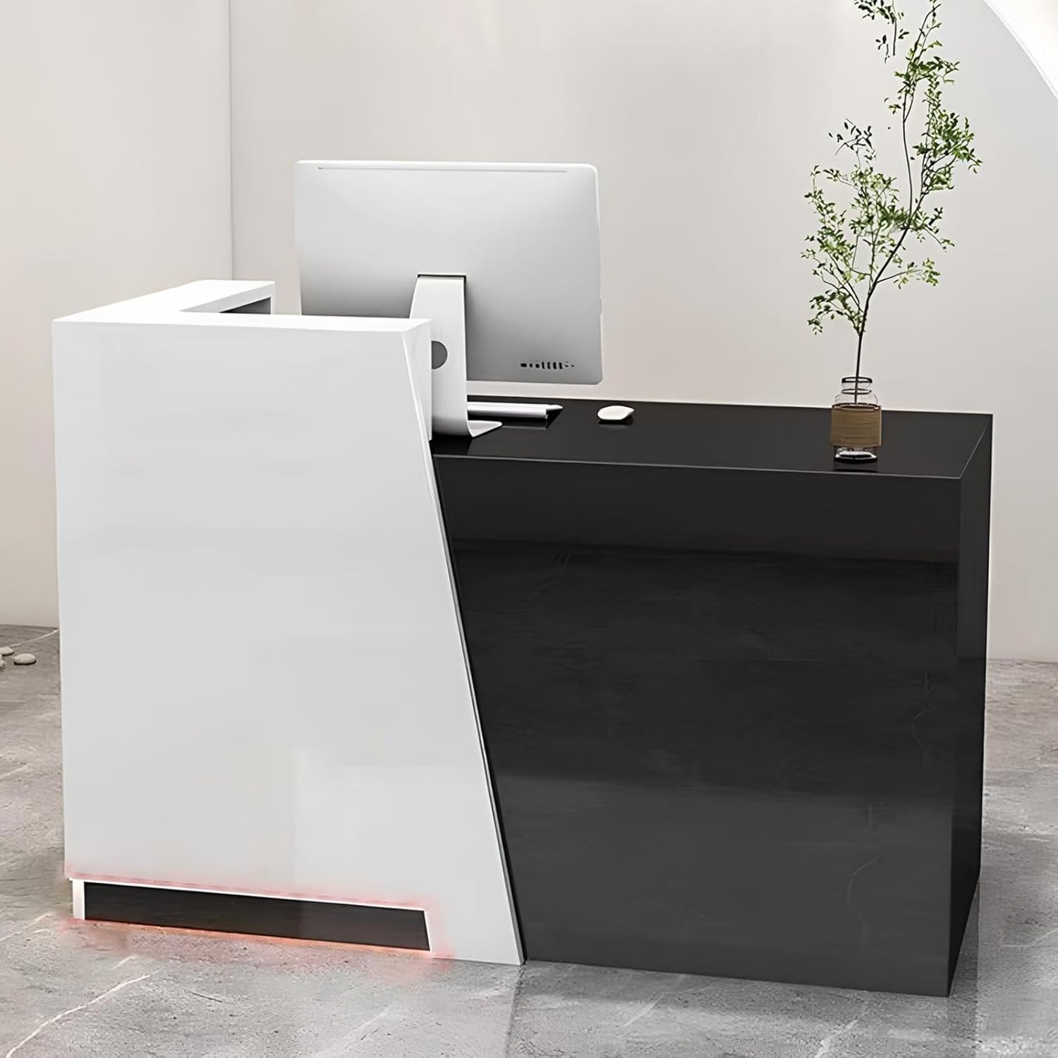 Amazon.com: Modern Reception Desk, Front Counter Desk with Lockable ...