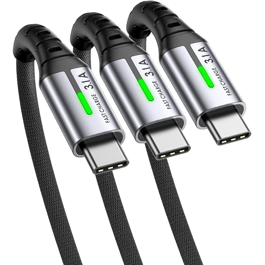 Immagine del prodotto INIU Cavo USB Type Cavo USB A a USB C 3.1A Ricarica Rapida (3Pezzi/0.5+2+2m) Lega Intrecciato in Nylon QC 3,0 Cavo Tipo C per iPhone 15 Samsung S23 Note 20 Xiaomi 11 Huawei Pixel 7 Switch PS5 ECC.