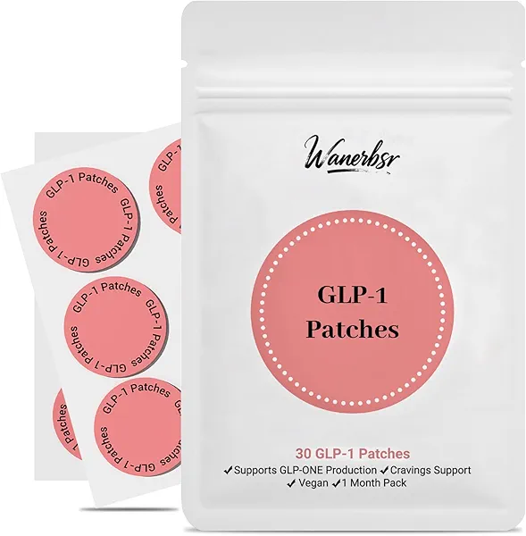 GLP-1 Patches with L Glutamine, Berberine， Natural Support， Expert Formulated for Men and Women, 30 Count