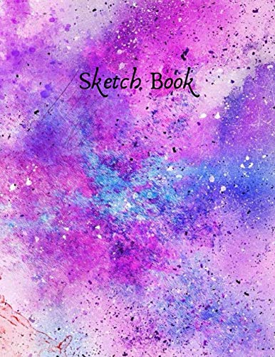 Sketch Book: Purple Cover Abstract Large Sketchbook For Markers With Watercolor Cover For Drawing, Painting Doodling, Writing, Sketching