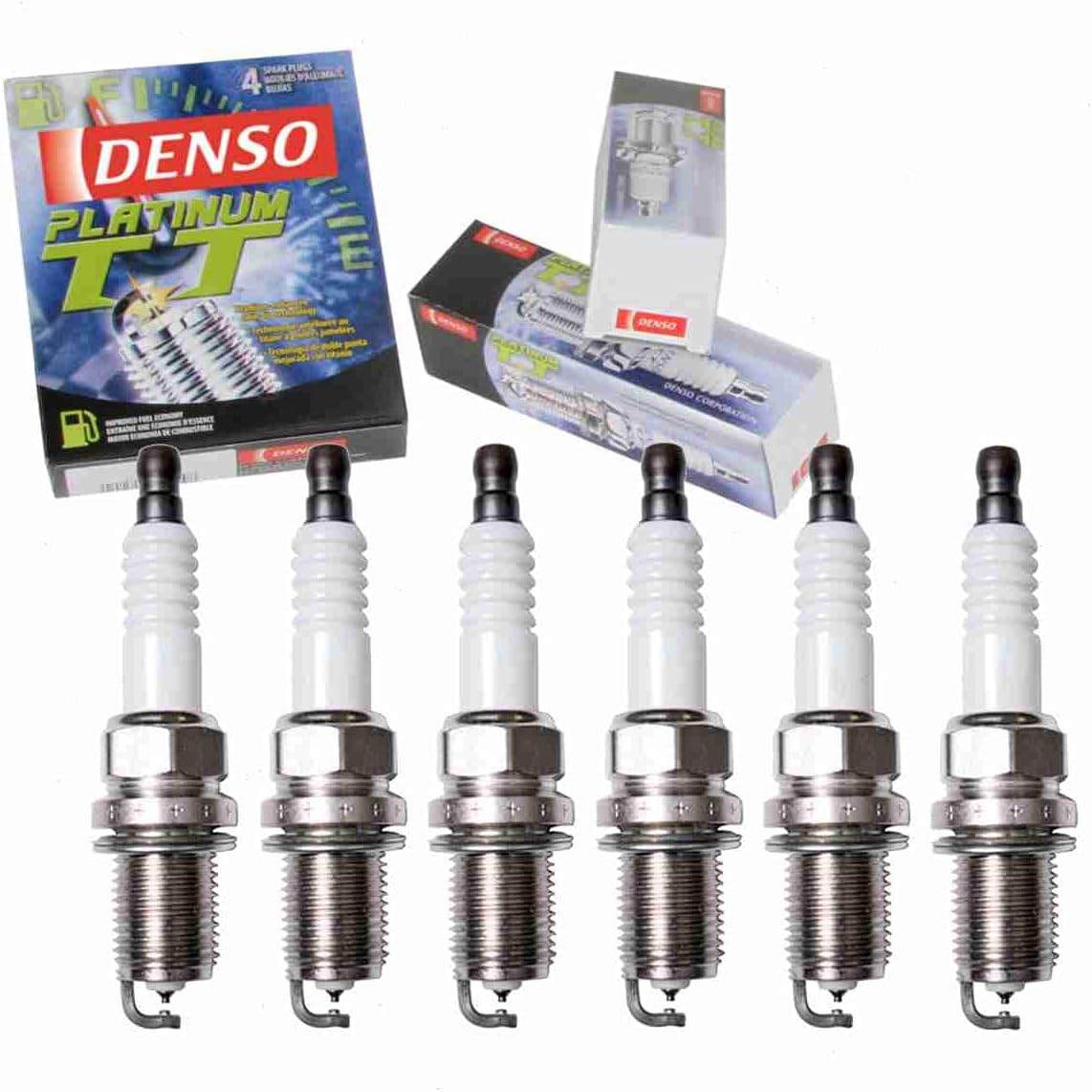 6 pc DENSO Platinum TT Spark Plugs compatible with Toyota Pickup 3.0L V6 1989-1995