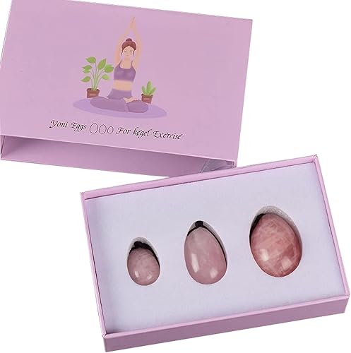 Juego de huevos Yoni de cuarzo rosa natural, huevo de jade, músculo vaginal, reafirmante Kegel, ejercicio, varita Yoni, higiene femenina, huevo