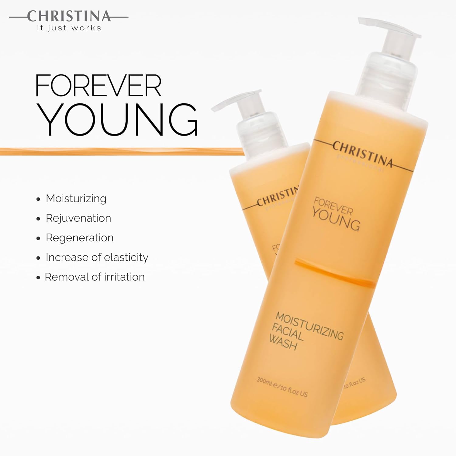 -CHRISTINA- Forever Young Moisturizing Face Wash - 300ml - Gentle Cleansing Botanical Based Facial Cleanser - Suitable for Combination, Normal and Oily Skin Types - Image 3