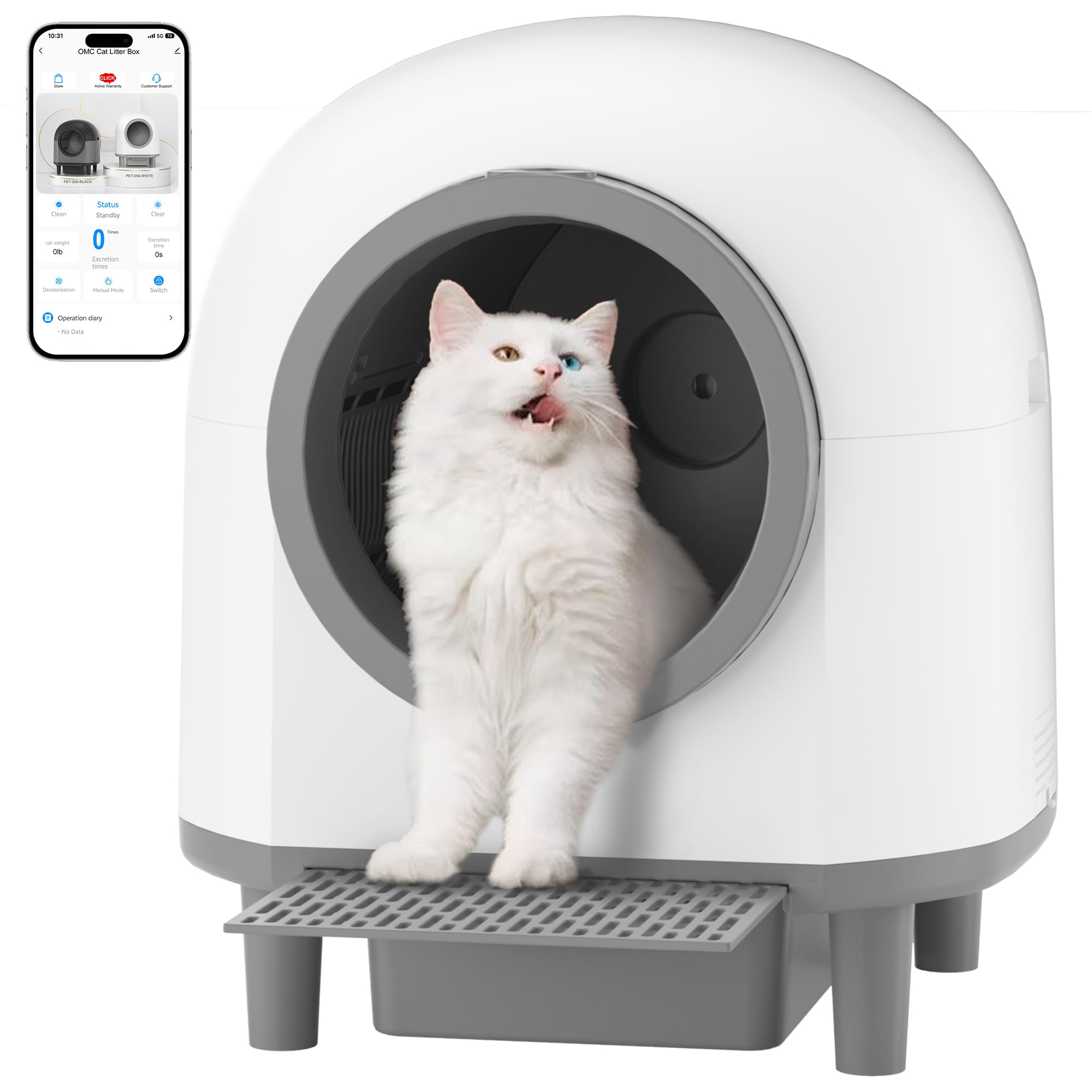 猫 トイレ 自動 10つのセンー搭載 猫用階段付き 猫トイレ自動 100L