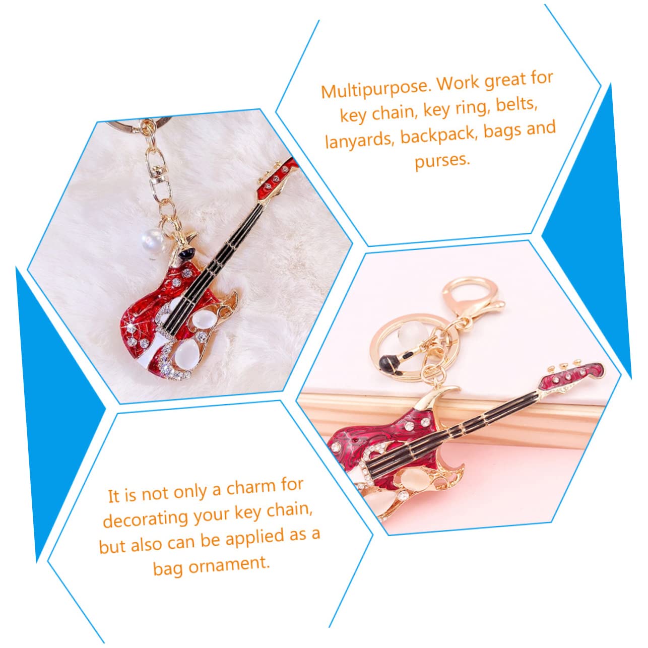 BESPORTBLE Portachiavi Chitarra con Accessorio Creativo per Borse e Chiavi Ciondolo Decorativo Idea per Amanti Della