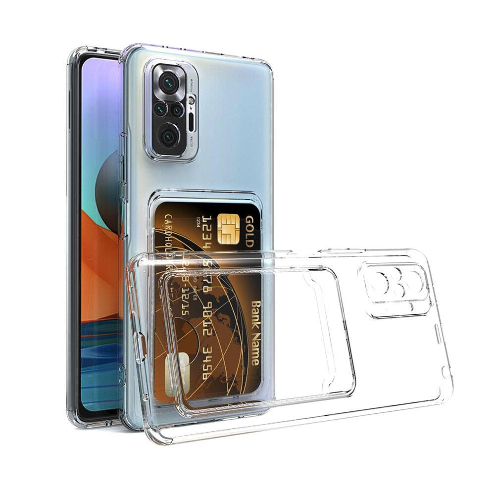Zore Xioami ile uyumlu Redmi Note 10 Pro Kılıf Kartlıklı Şeffaf Setra Clear Silikon Kapak Renksiz