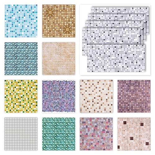 Dekorplatten aus PVC - Dekorative Wandpaneele mit 3D Look als Wandverkleidung - Mosaik Optik (1 Paneel Sparpaket 956 x 480 mm) Verblendstein Backsplash Wandpaneele