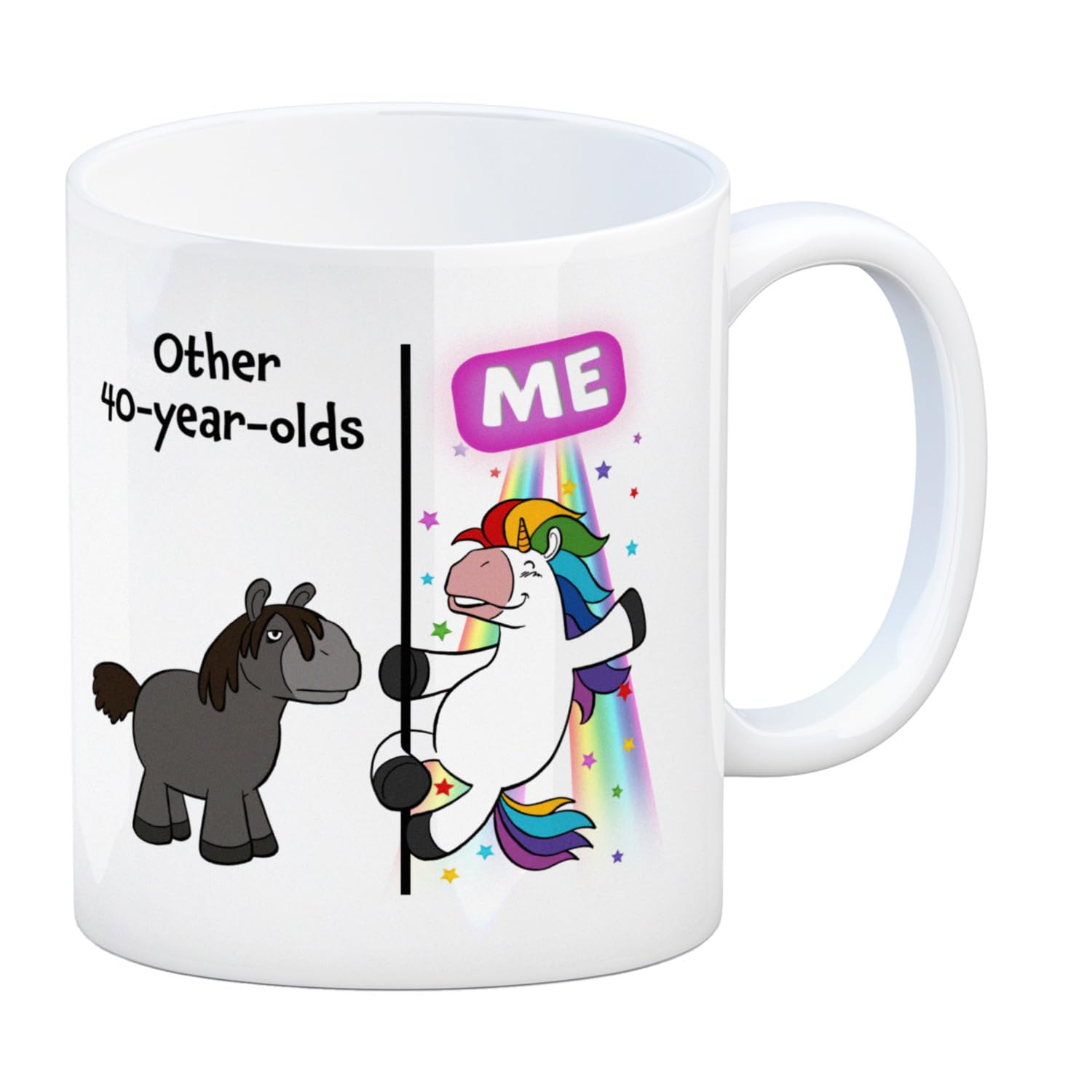 speecheese Taza de café de 40 cumpleaños con unicornio y saying Other 40 años vs. Me