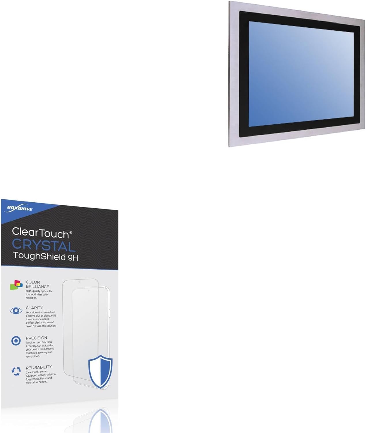 BoxWave Screen Protector Compatible With BSI Computer PMS8815 - ClearTouch Crystal ToughShield 9H (2-Pack), Clear 9H Tough Flexible Film Screen Protector