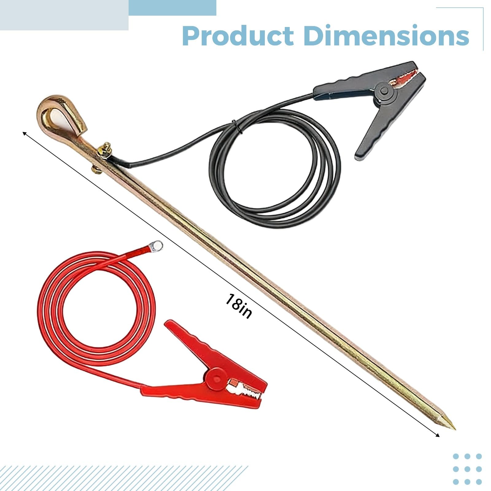 Kit di pali per recinzione elettrica, perno da 45,7 cm con clip, in acciaio zincato, filo da 9 m, sistema di messa a terra per impieghi gravosi