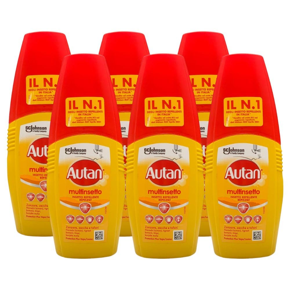 Multinsetto, Protection Plus Vapo, Insetto Repellente Contro Zanzare, Zecche e Tafani, 100 ml (Multinsetto (6 Unità))