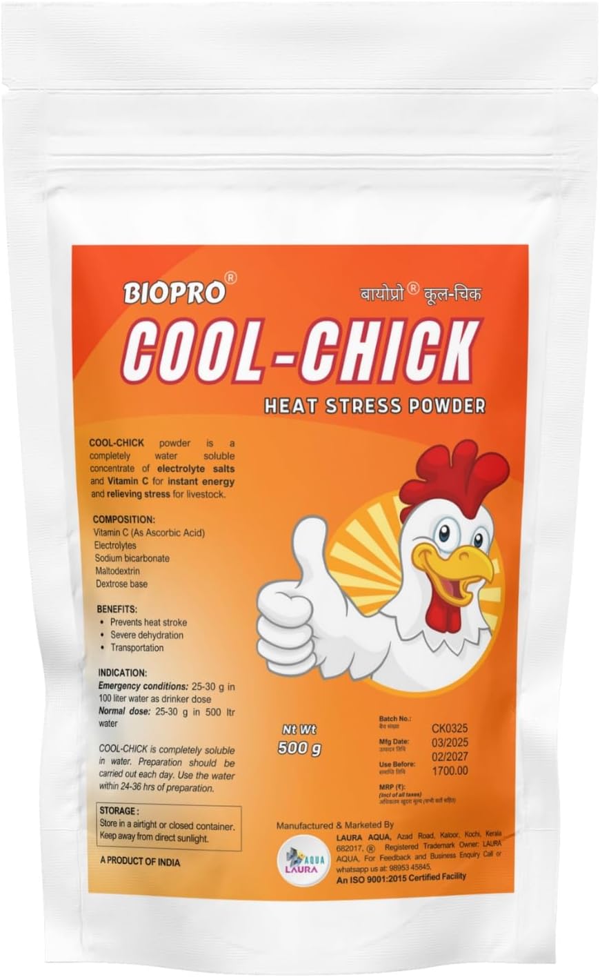 Bio Pro Coolchick Powder of Vitamin-c, Electrolytes & Herbal Extracts for Poultry