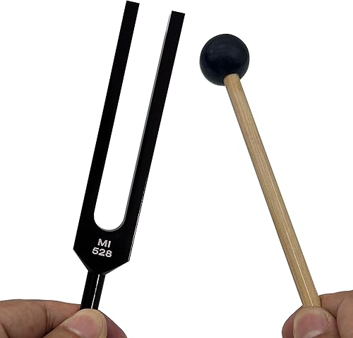 Miniatura 5 de MI528 Hz - Juego de diapasones de afinación de 528 Hz, chakras para reparación del ADN, diapasones de afinación curativos, diapasón de sanación de