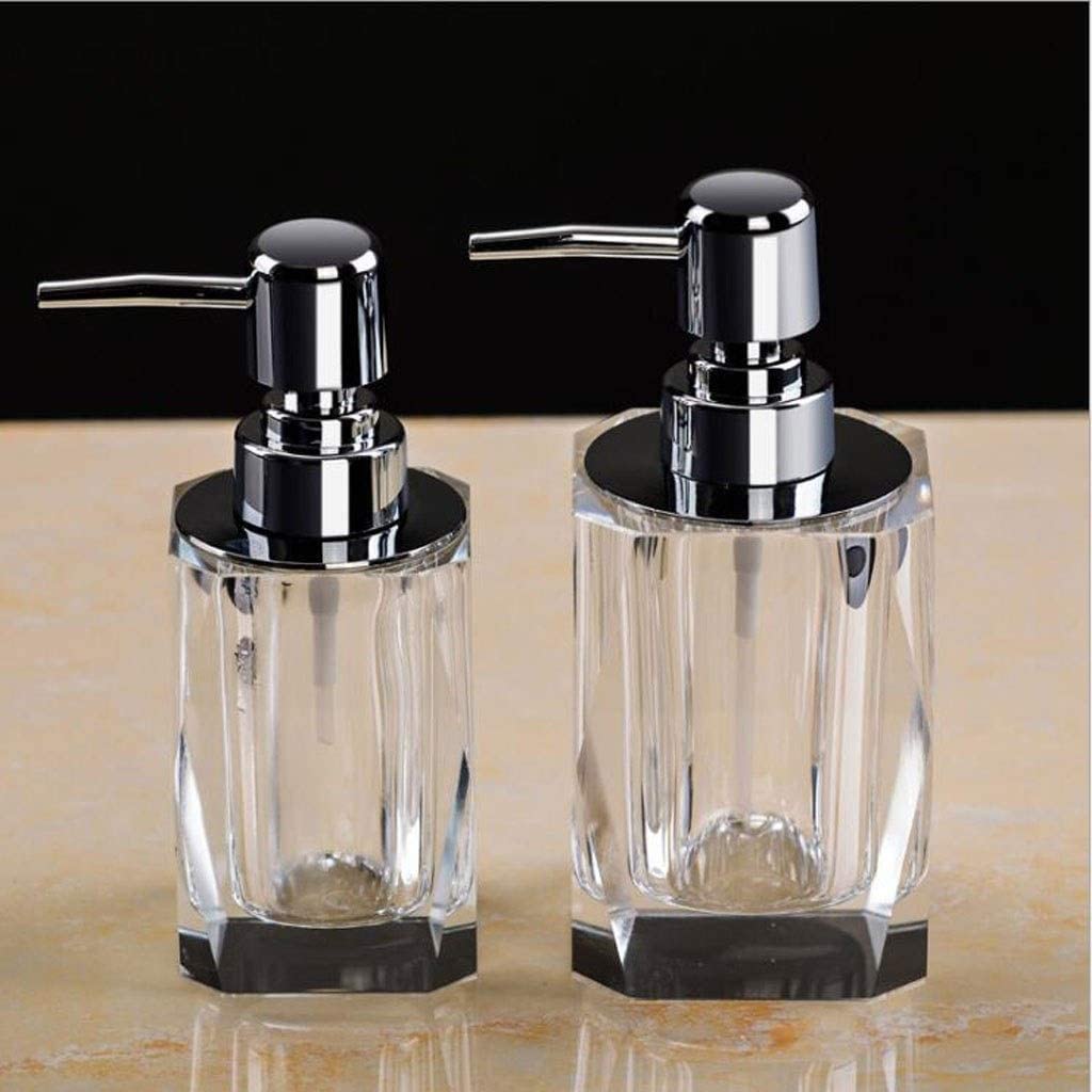 Dispensador de Jabón Líquido Dispensador de jabón para Platos rellenable Cuadrado 100ml, Bomba baño para Cocina, Gel Ducha, champú, Botella loción Cristal Botellas de Aseo(100ml)