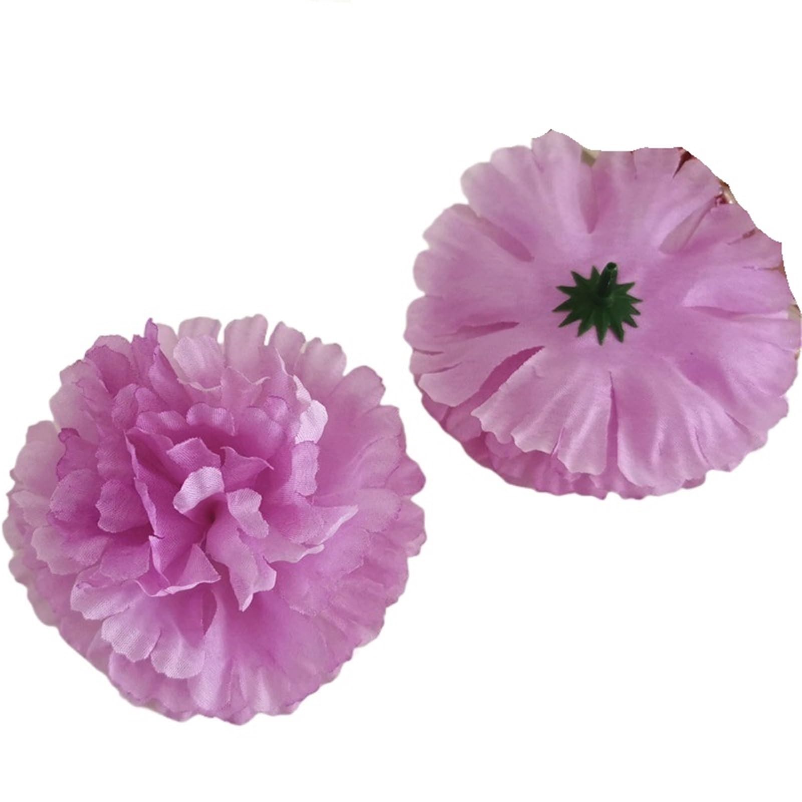 MDSRFGN Fabric Flowers 100pcs 9cm 16Colors Fabric Artificial Carnation Silk Flower Heads DIY Arch Flowers Wedding Vine Decoration(PURPLE)