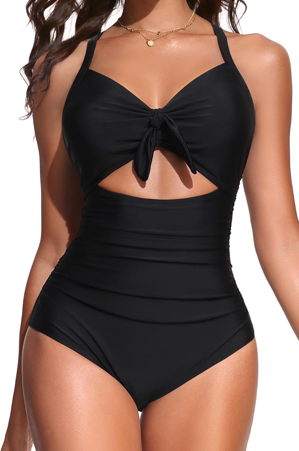 Aqua Eve Women Cut Out One Piece Swimsuit - Tummy Control Bathing Suit Push Up Monokini Swimwear 2025