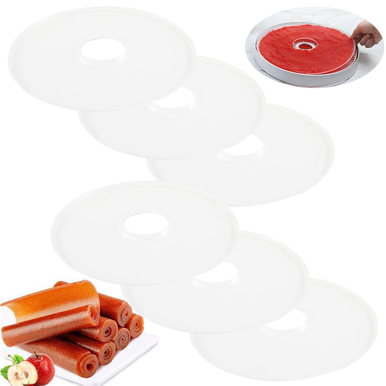 6 pieces 12.2inch Dehydrator Sheets Food Dehydrator Tray Accessories suitable for home party kitchens