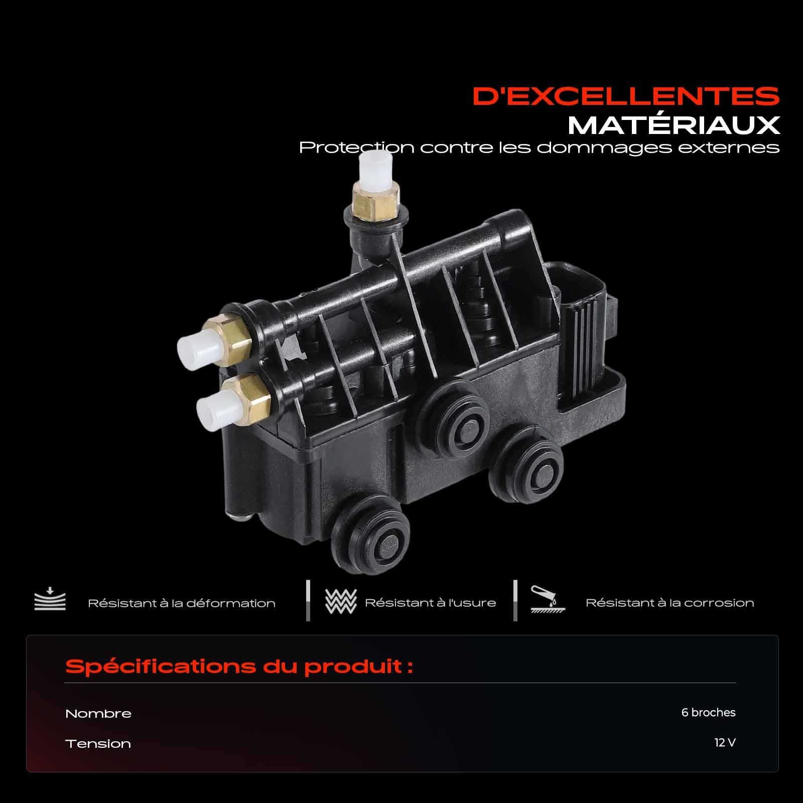 Frankberg bloc de vannes de suspension pneumatique RVH000095 | Compatible avec: Discovery III L319, R.a.n.g.e R.o.v.e.r III L322, R.a.n.g.e R.o.v.e.r Sport L320, Découverte IV L319