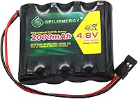 Vista 6 de NiMh Receiver RX - Batería recargable de 4.8 V 2000 mAh con conector Hitec para receptores RC, aviones RC y más (paquete de 1)