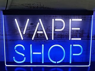 Custom LED Neon Lights Signs Vape Shop LED Neon Sign, Plug Powered Dual Colour Letters Neon Lights for Vape Shop Hanging L...