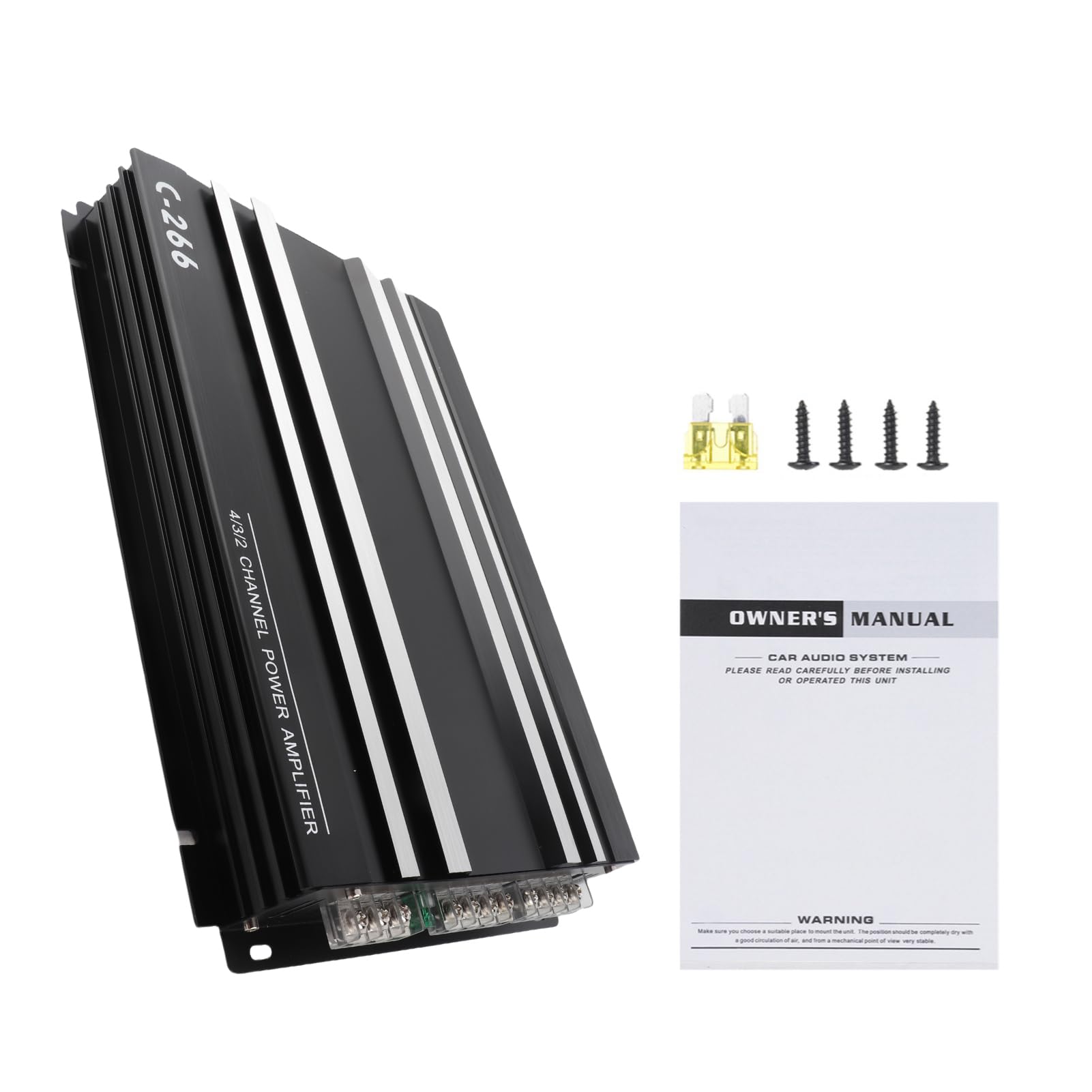 Amplificatore di per Auto Amplificatore Audio 12V a 4 Ad Alta in Lega di Alluminio per gli Appassionati di Musica